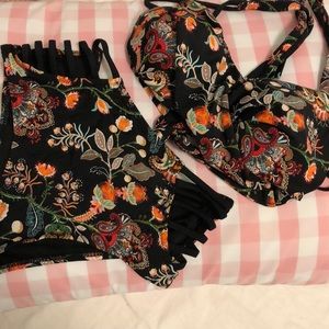 Two piece boho high waist swimwear